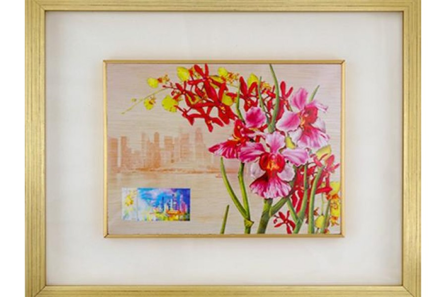 City in a Garden II Collection - Orchids Wood Print