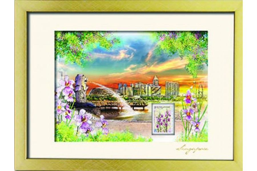 City in a Garden II Collection - Merlion and City View Artprint