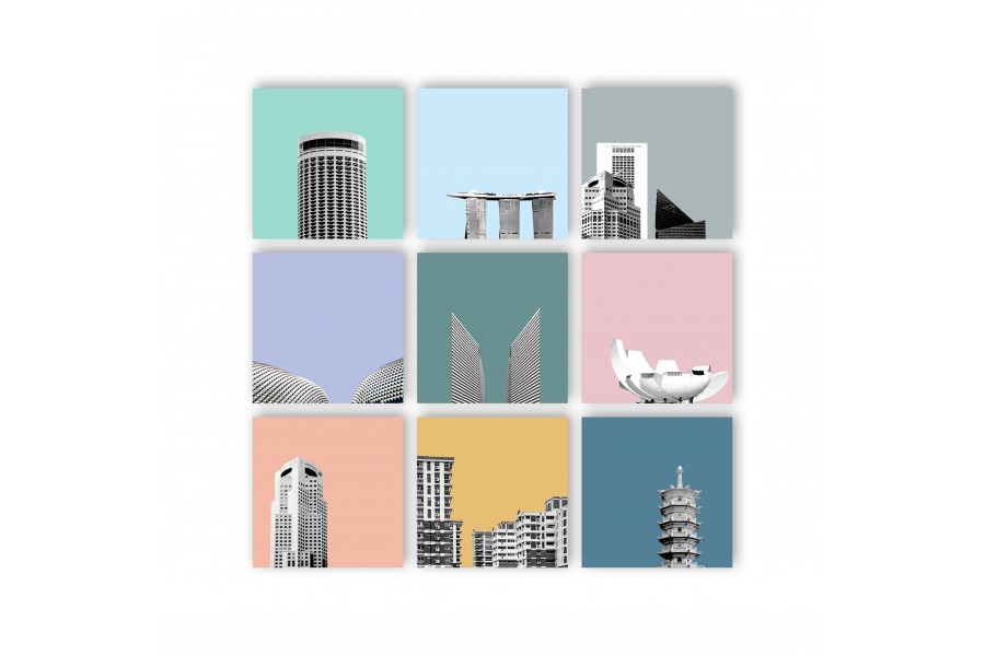 Singapore Sky Tiles Wall Art